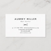 Schwarz-weiße Wirble Skriptschere Haarstil Visitenkarte (Rückseite)