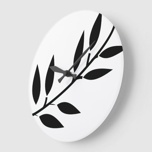 Schwarz-weiße Wohngestaltung Einfaches minimales L Große Wanduhr (Winkel)