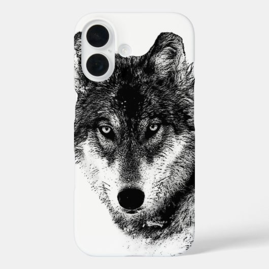 Schwarz-weiße Wolf-Augen Case-Mate iPhone Hülle (Rückseite)