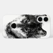 Schwarz-weiße Wolf-Augen Case-Mate iPhone Hülle (Rückseite (Horizontal))