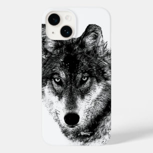 Schwarz-weiße Wolf-Augen Case-Mate iPhone Hülle