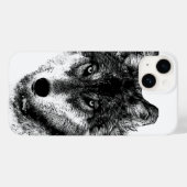 Schwarz-weiße Wolf-Augen Case-Mate iPhone Hülle (Rückseite (Horizontal))