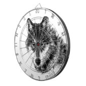 Schwarz-weiße Wolf-Augen Dartscheibe (Vorderseite rechts)