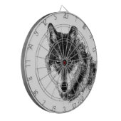 Schwarz-weiße Wolf-Augen Dartscheibe (Vorderseite Links)