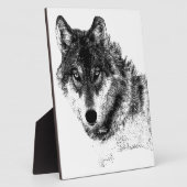 Schwarz-weiße Wolf-Augen Fotoplatte (Seite)