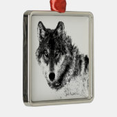 Schwarz-weiße Wolf-Augen Ornament Aus Metall (Rechts)