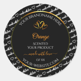 Schwarz-weiße Word Cloud-Produktkennzeichnung Oran Runder Aufkleber