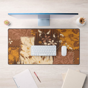 Schwarz-weiße Würfel Blume Schreibtischunterlage