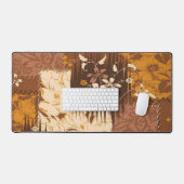 Schwarz-weiße Würfel Blume Schreibtischunterlage (Tastatur & Maus)