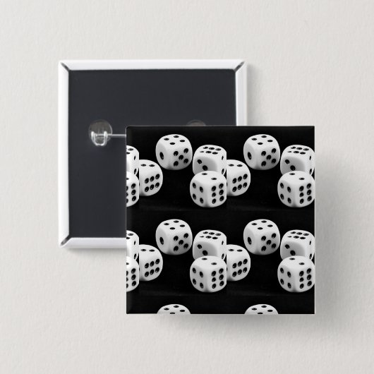 Schwarz-Weiße Würfel Button (Vorne & Hinten)