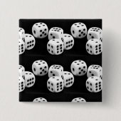 Schwarz-Weiße Würfel Button (Vorderseite)