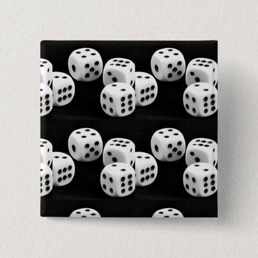 Schwarz-Weiße Würfel Button (Vorderseite)