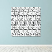 Schwarz-weiße Zahlen Leinwanddruck (Insitu (Holzboden))