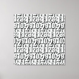 Schwarz-weiße Zahlen Leinwanddruck