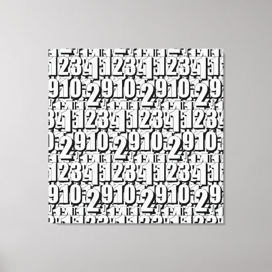 Schwarz-weiße Zahlen Leinwanddruck (Vorderseite)