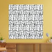 Schwarz-weiße Zahlen Leinwanddruck (Insitu (Wohnzimmer))