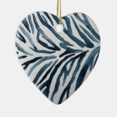 Schwarz-weiße Zebra-Druckfarbe Keramik Ornament (Rechts)