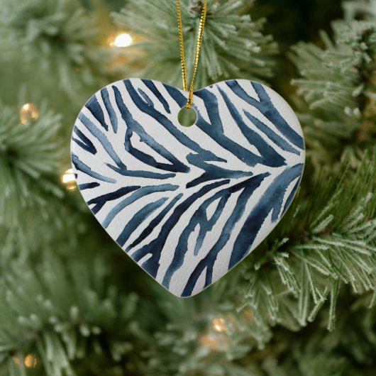Schwarz-weiße Zebra-Druckfarbe Keramik Ornament (Baum)