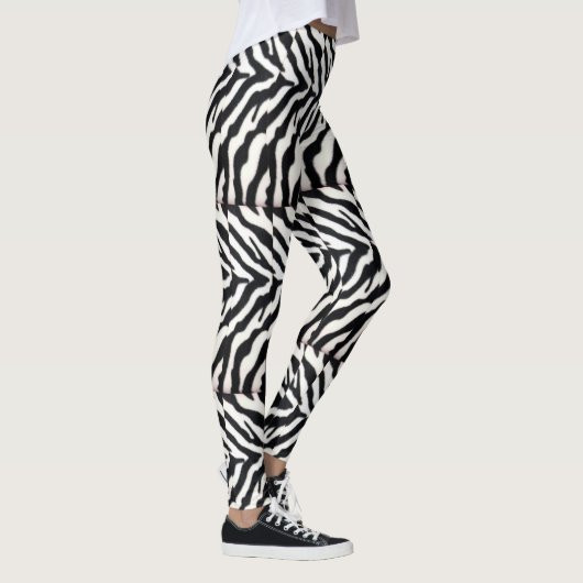SCHWARZ-WEISSE ZEBRA-HAUT LEGGINGS (Rechts)
