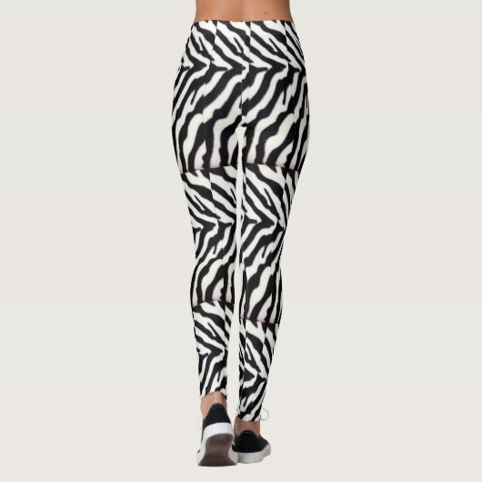 SCHWARZ-WEISSE ZEBRA-HAUT LEGGINGS (Rückseite)