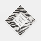 Schwarz-weiße Zebra-Hochzeit Serviette (Ecke)