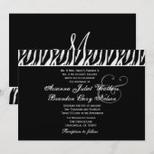 Schwarz-weiße Zebra-Hochzeitsvorlage Einladung (Vorne/Hinten)