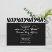 Schwarz-weiße Zebra-Hochzeitsvorlage Einladung (Stehend Vorderseite)