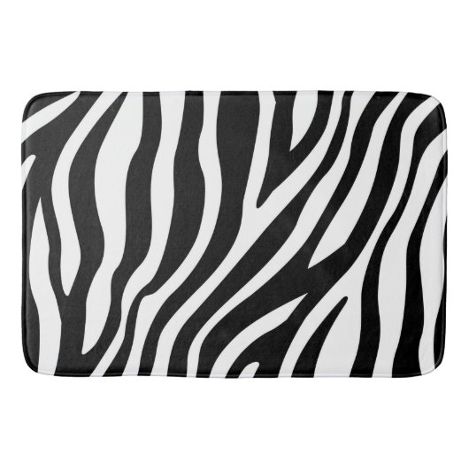 Schwarz-weiße Zebra Print Badematte (Vorderseite)