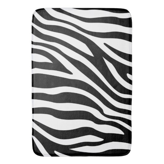 Schwarz-weiße Zebra Print Badematte (Vorderseite Vertikal)