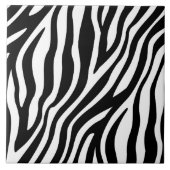 Schwarz-weiße Zebra Print Fliese (Vorderseite)