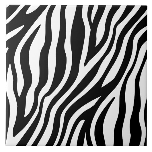 Schwarz-weiße Zebra Print Fliese (Vorderseite)