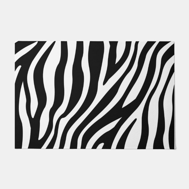 Schwarz-weiße Zebra Print Fußmatte (Vorderseite)