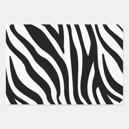 Schwarz-weiße Zebra Print Geschenkpapier Set (Vorderseite 2)