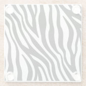 Schwarz-weiße Zebra Print Glasuntersetzer (Rückseite)