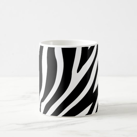Schwarz-weiße Zebra Print Kaffeetasse (Mittel)