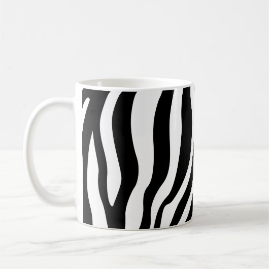 Schwarz-weiße Zebra Print Kaffeetasse (Links)