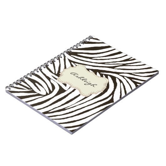 Schwarz-weiße Zebra Print Notizblock (Linke Seite)