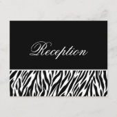 Schwarz-weiße Zebra Print Template Empfang Cards Begleitkarte (Vorderseite)
