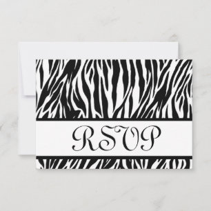 Schwarz-weiße Zebra Print UAWG Wedding Response Ca RSVP Karte