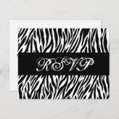 Schwarz-weiße Zebra Print UAWG Wedding Response Ca RSVP Karte (Vorne/Hinten)