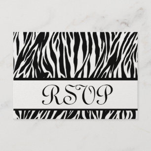 Schwarz-weiße Zebra Print UAWG Wedding Response Ca RSVP Karte
