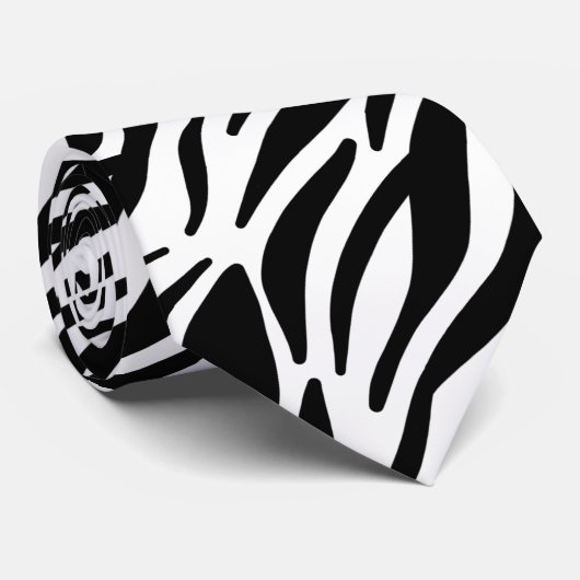 Schwarz-weiße Zebra Streifen Elegante Muster Cool Krawatte (Gerollt)