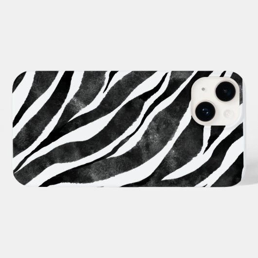 Schwarz-weiße Zebra-Tierausdruck Case-Mate iPhone Hülle (Rückseite (Horizontal))