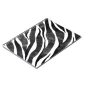 Schwarz-weiße Zebra-Tierausdruck Notizblock (Linke Seite)