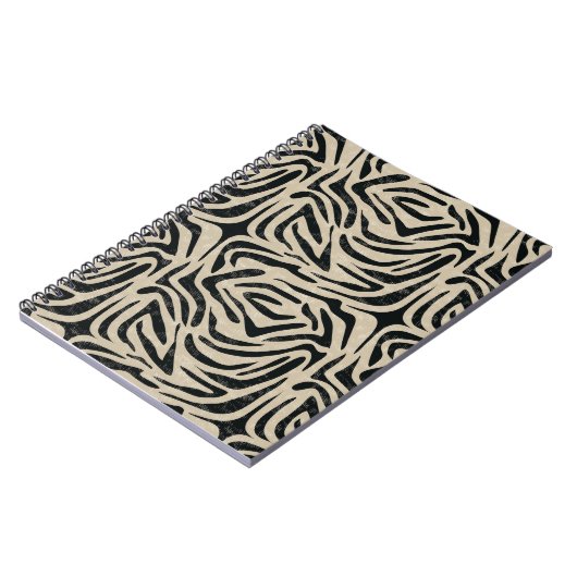 Schwarz-weiße Zebra-Tierausdruck Notizblock (Linke Seite)