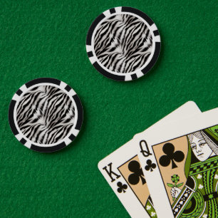 Schwarz-weiße Zebra-Tierausdruck Pokerchips