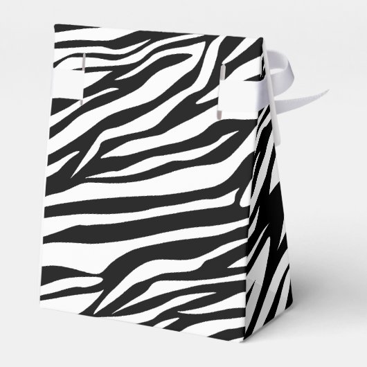 Schwarz-weiße Zebra-Tierhochzeit Geschenkschachtel (Rückseite)