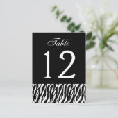 Schwarz-weiße Zebra-Tischnummer Teil des Set von 1 Postkarte (Stehend Vorderseite)