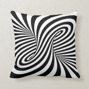 Schwarz-weiße ZEBRA-WIRBEL-PATTER OPTISCHER ILLUS Kissen