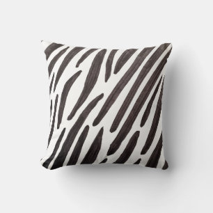 Schwarz-weiße Zebrastreifen Kissen
